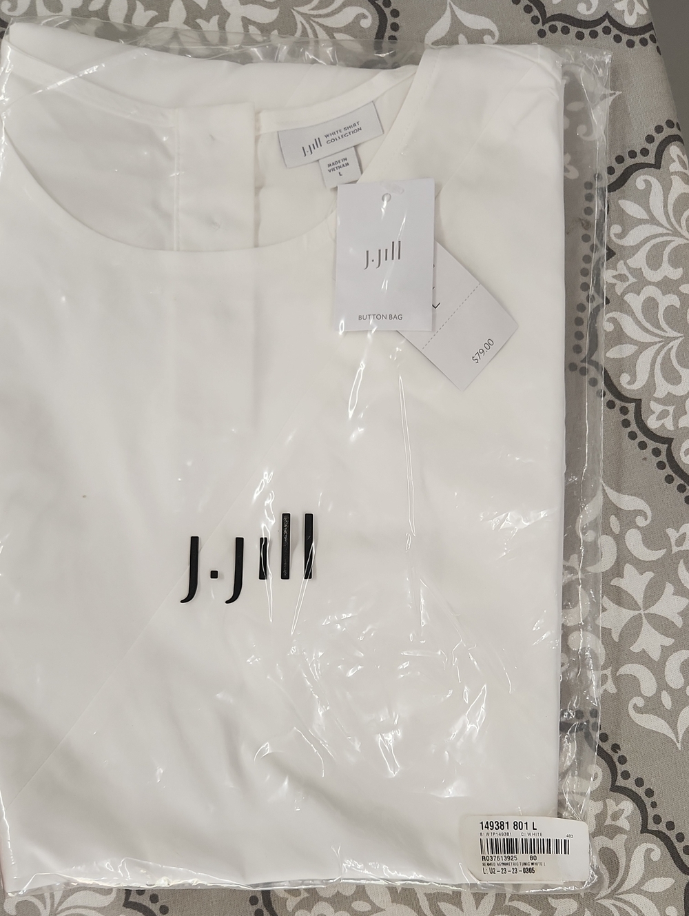 J. Jill White Crewneck Tunic Top